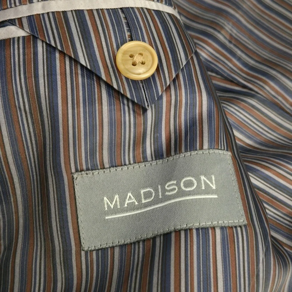 Madison Corduroy Blazer Sport Coat Tan Men's 44R Two Button 100% Cotton Jacket